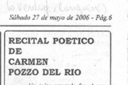 Recital poético de Carmen Pozzo del Río