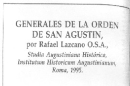 Generales de la orden de San Agustín