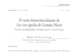 El Vuelo desterritorializante de Las cien águilas de Germán Marín