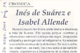 Inés de Suárez e Isabel Allende
