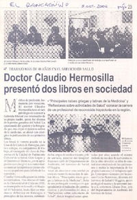 Doctor Claudio Hermosilla presentó dos libros en sociedad