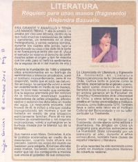 Literatura : Réquiem para unas manos (fragmento) Alejandra Basualto.
