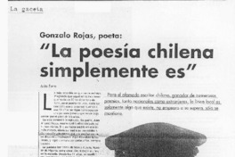 "La poesía chilena simplemente es" (entrevista)