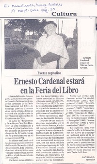 Ernesto Cardenal estará en la Feria del Libro