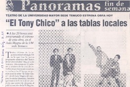 Teatro de la Universidad Mayor sede Temuco estrena obra hoy "El Tony chico" a las tablas locales