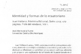 Identidad y formas de lo ecuatoriano