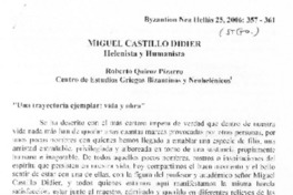 Miguel Castillo Didier, helenista y humanista