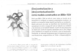 (Des)centralización y (des)contextualización como modelo constructivo en Miltín 1934