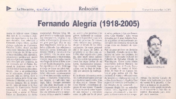 Fernando Alegría (1918-2005)