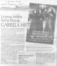 La Prosa inédita hecha libro de Gabriela Mistral