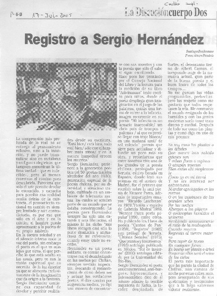 Registro a Sergio Hernández