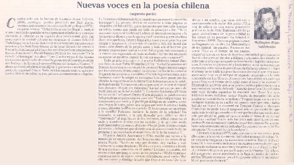 Nuevas voces en la poesía chilena (segunda parte)
