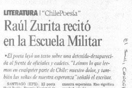 Raúl Zurita recitó en la Escuela Militar