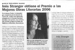Inés Stranger obtiene el Premio a las Mejores Obras Literarias 2006