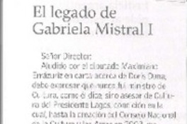 El legado de Gabriela Mistral I