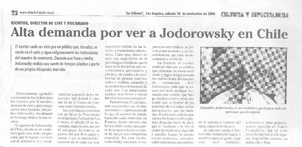 Alta demanda por ver a Jodorowsky en Chile