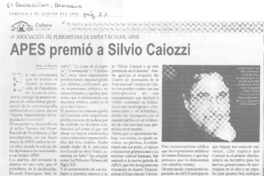 APES premió a Silvio Caiozzi
