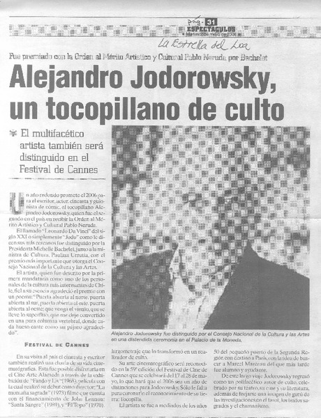 Alejandro Jodorowsky, un tocopillano de culto