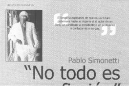 Pablo Simonetti "No todo es ficción" (entrevista)