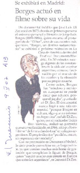 Borges actuó en filme sobre su vida