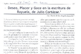 Deseo, placer y goce en la escritura de Rayuela, de Julio Cortázar.