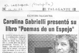 Carolina Gabrielli presentó su libro "Poemas de un espejo"