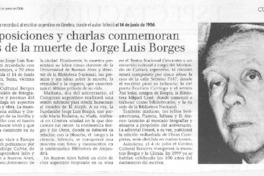 Con exposiciones y charlas conmemoran 20 años de lam uerte de Jorge Luis Borges