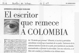El escritor que remece a Colombia (entrevista)