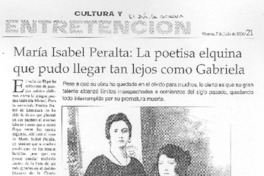 María Isabel Peralta: la poetisa elquina que pudo llegar tan lejos como Gabriela