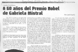 A 60 años del Premio Nobel de Gabriela Mistral