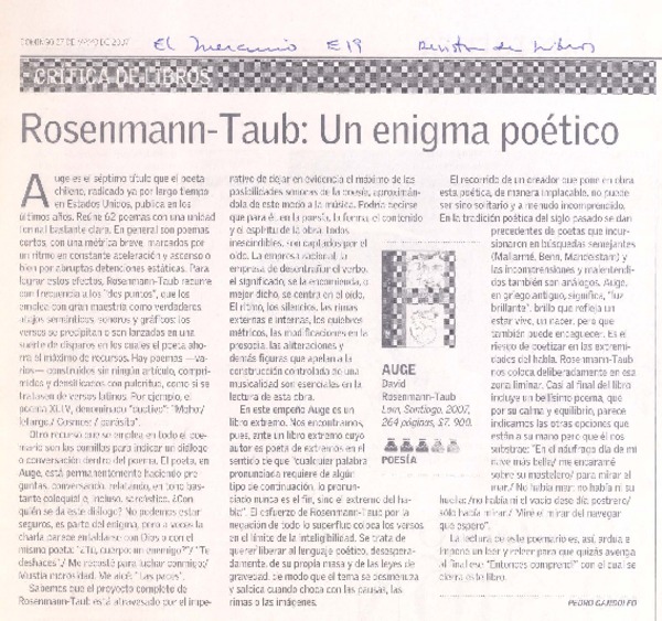 Rosenmann-Taub: un enigma poético