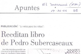 Reeditan libro de Pedro Subercaseaux