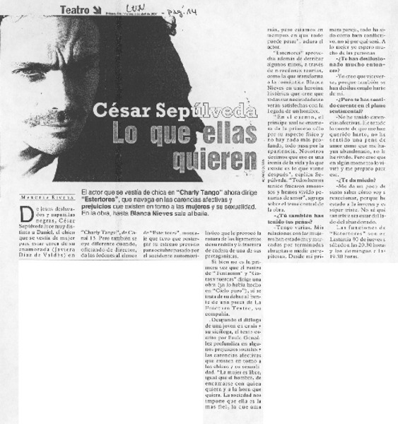 César Sepúlveda lo que ellas quieren (entrevista)