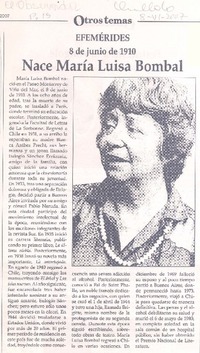 Nace María Luisa Bombal