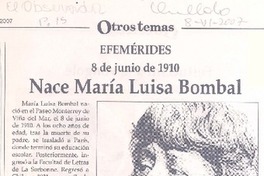 Nace María Luisa Bombal