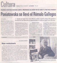 Poniatowska se llevó el Rómulo Gallegos