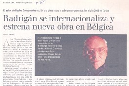 Radrigán se internacionaliza y estrena nueva obra en Bélgica