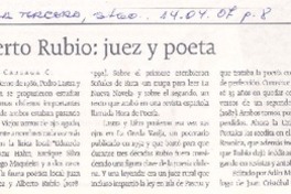 Alberto Rubio: juez y poeta