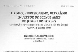 Lirismo, expresionismo, ultraísmo en Fervor de Buenos Aires de Jorge Luis Borges