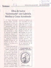 Obra de teatro "aniversario" con Gabriela Medina y César Arredondo