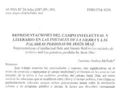 Representaciones del campo intelectual y literario en las Iniciales de la tierra y Las palabras perdidas de Jesús Díaz