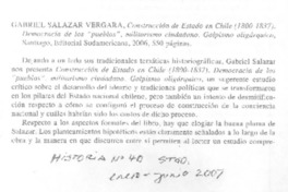 Construcción de Estado en Chile (1800-1837) Democracia de los "pueblos", militarismo ciudadano. Golpismo oligárquico.
