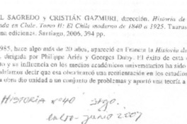 Historia de la vida privada en Chile. Tomo II: El Chile moderno de 1840 a 1925