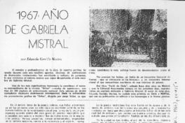 1967, año de Gabriela Mistral