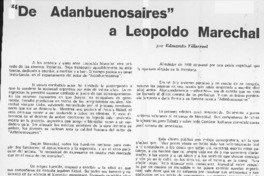 "De Adanbuenoaires" a Leopoldo Marechal