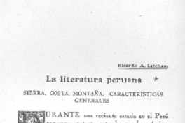 La literatura peruana