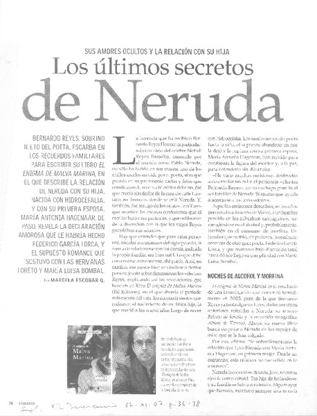 Los últimos secretos de Neruda