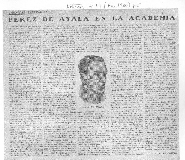 Pérez de Ayala en la academia