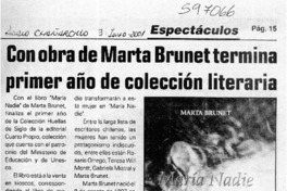 Con obra de Marta Brunet termina primer año de colección literaria  [artículo]