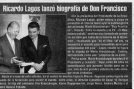 Ricardo Lagos lanzó biografía de Don Francisco  [artículo]